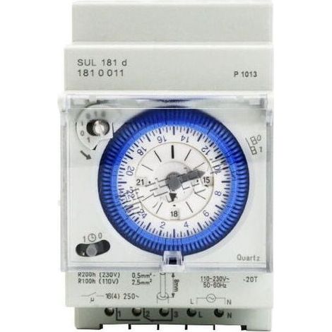 Horloge, sonnerie et minuterie pour tableau électrique Minuterie mécanique analogique 110V-220V, 24 heures, programmable quotidiennement, 15 minutes, réglage de l\\'heure, relais de commutation SUL181 (1/4)