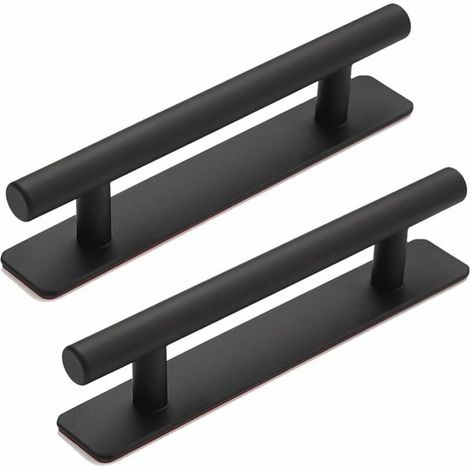15 cm Poignée de porte autocollante à tube droit, 2 Pièces Poignée de Meuble en Alliage Aluminium poignée sans perforation pour porte de grange coulissante, fenêtres, armoires (1/4)