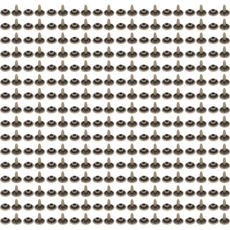 500 pièces de rivets métalliques 8mm, boutons décoratifs en bronze poli pour bricolage, fournitures de sellerie et accessoires en cuir. (1/5)