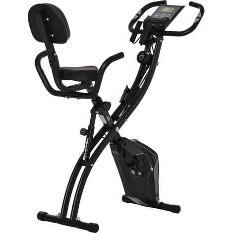 Bicicleta estática plegable 2 en 1 con resistencia magnética de 8 niveles y bandas elásticas (1/5)