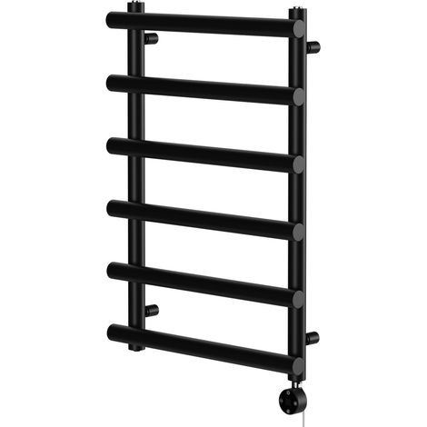 Finley Colore Matt Black 850mm x 600mm Designer Digital Thermostatic Electric Heated Towel Rail (1/5)
