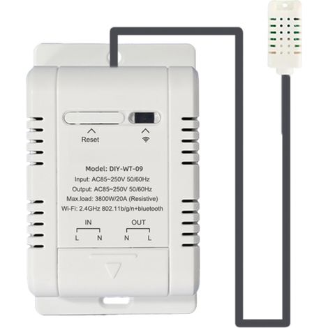 Interrupteur de température WiFi Ewelink : contrôle via application mobile avec statistiques de données, prise en charge des scénarios d'automatisation IFTTT et compatible avec Google Assistant pour l (1/5)