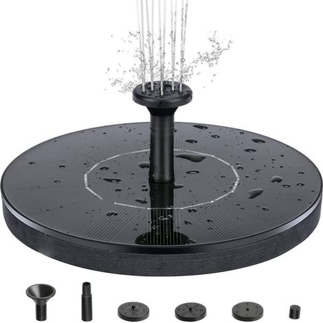 Fontaine à eau solaire 16 cm noire (1/5)