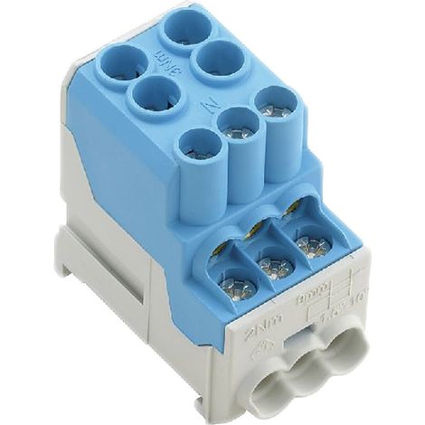 Bloc de distribution Weidmuller 6 voies, raccordement A visser, 101A, 1 kV (c.a./c.c.) ( Prix pour Paquet de 3 )