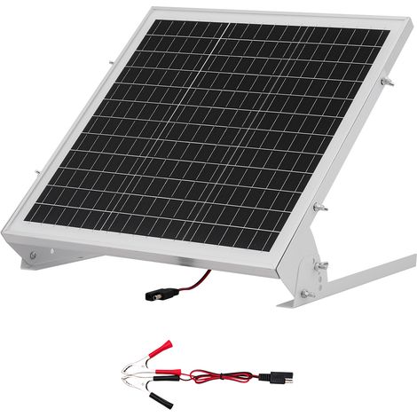 VEVOR Kit de Panel Solar Monocristalino 12 V y 20 W, con Controlador MPPT Integrado y Soporte de Montaje Ajustable, para Coche, Barco, Autocaravana, Remolque y Techo de Casa, 391 x 330 x 320 mm (1/5)