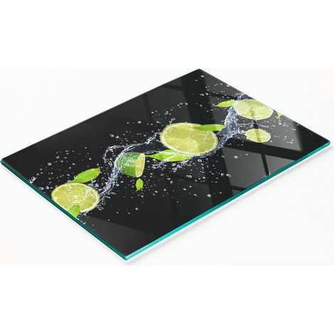 Tagliere decorativo in vetro temperato per lime e acqua, 80x52 cm (1/5)