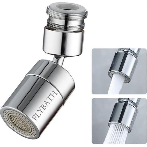 Aérateur de robinet pivotant à 360° avec filtre et embout à bulles pour économie d'eau, 2 modes, aérateur rotatif universel pour salle de bain et cuisine (1/5)