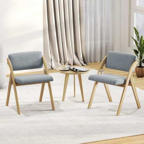 Gain de place et confort : chaises de cuisine pliantes grises, lot de 2 avec dossier et assise rembourrés (1/5)