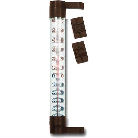 TERMOMETR ZAOKIENNY 19,5cm BRĄZOWY .
