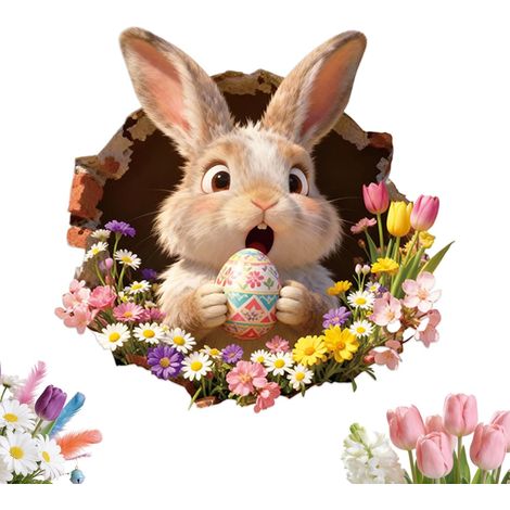 mit Osterhasenmotiv selbstklebend wasserfest abziehbar Oster