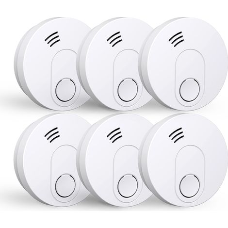 6er Set ELRO Optischer Rauchmelder mit 10 Jahres Batterie & Magnethalterung 10cm