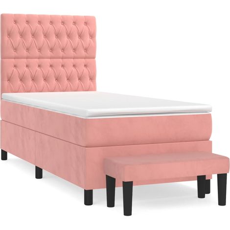 Maison Exclusive - Boxspringbett mit Matratze Rosa 90x190 cm Samt