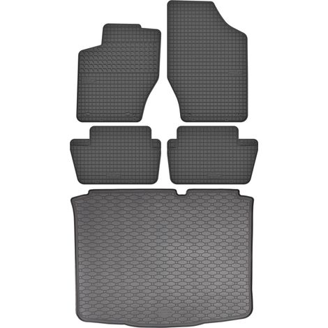 Set di tappetini in gomma per auto e tappetino per bagagliaio per Citroen C4 I Hatchback dal 2004 al 2010.