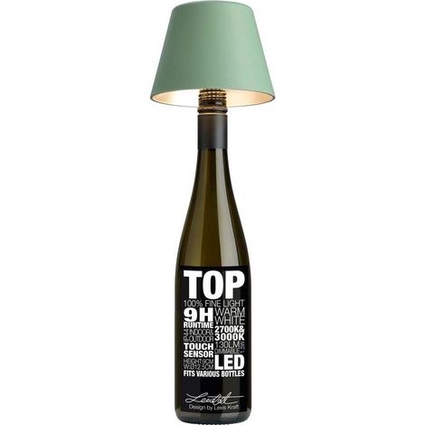 Abat-jour à fixer sur bouteille Top 11 cm Vert olive
