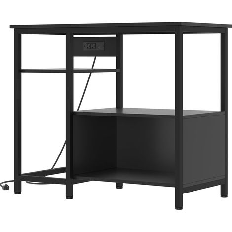 Meuble aquarium métal - 4 étagères - Prise électrique - Charge 300kg - Compatible 40-50 gallons -Noir - 93×48×78 cm