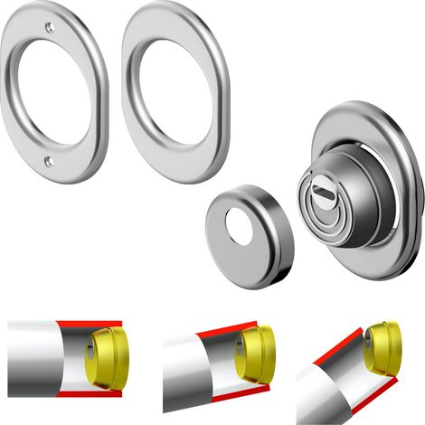 1PZ PROTECTOR SFERIK BDS68 CROMO SATINATO PER SERRATURA ATRA (1/2)