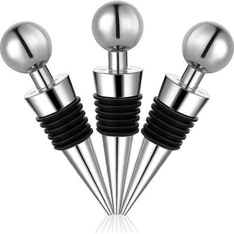 Bouchons de bouteille de vin, lot de 3, réutilisables, pour vin, champagne, prosecco, bière et spiritueux. (1/5)