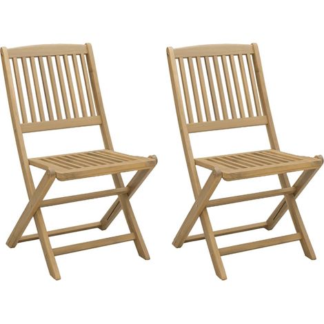 Folding Garden Chairs 2 pcs 44x50x88 cm Solid Wood Acacia vidaXL