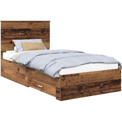 Maison Exclusive - Struttura del letto con testiera Legno vecchio 100 x 200 cm (1/5)
