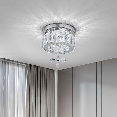Modern Round Crystal Ceiling Light with Crystal Pendant (1/5)
