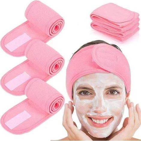 Diadema de maquillaje con velcro, ajustable, antideslizante, ideal para lavarse la cara, yoga y deportes. Paquete de 3 unidades. Color gris. (1/5)