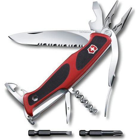 Navaja suiza Victorinox RangerGrip 174 Handyman 17 funciones con alicate multiuso excelente agarre color rojo - negro 0.9728.WC