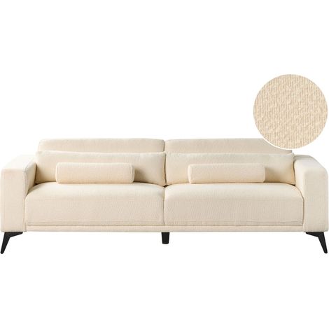 Sofa 3-Sitzer ANGE Bouclé Cremeweiß