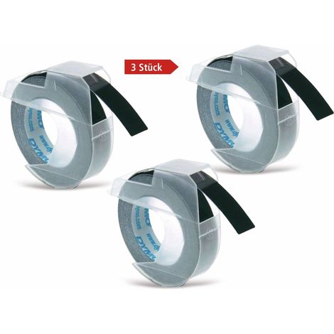 DYMO Prägeband S0847730 für 9mmx3m schwarz 3 St./Pack.