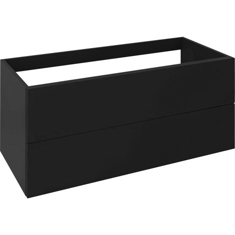 TREOS Meuble de rangement 110x53x50,5cm, noir mat (1/4)