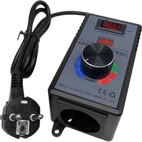 Spannungsregler, AC 230V 10A 4000W Drehzahlregler, Drehzahlregler, Für Winkelschleifer, Gebläse, Kreissägen, Lüfter