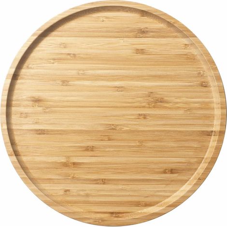 1 Plateau Bois, Rond 35x2cm, Bambou Naturel, Fromage Charcuterie, Maison Fête (1/5)