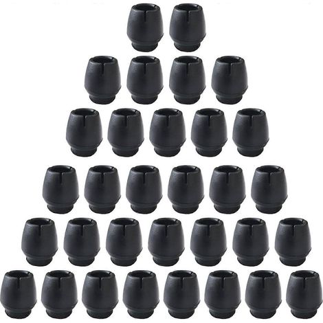 Embouts de pieds de table et de chaise en silicone antidérapant, 32 pièces, protections pour pieds de chaise pour pieds de meubles ronds, noir (12-16 mm) (1/2)