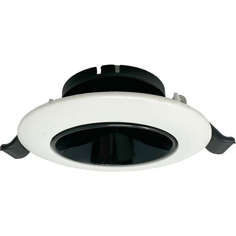 Portafaretto tondo orientabile ad incasso per soffitto supporto per faretto bianco e nero controsoffitta (1/5)