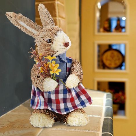 Figurine de lapin de Pâques Cattail, écologique, aux couleurs vives, réaliste et durable (1/5)