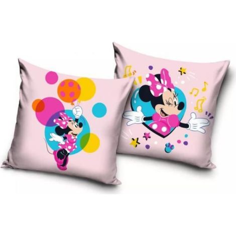 Taie D Oreiller Minnie - 40x40 Cm - Effet Velours - 100% Polyester - Pour Enfants - 1 Piece