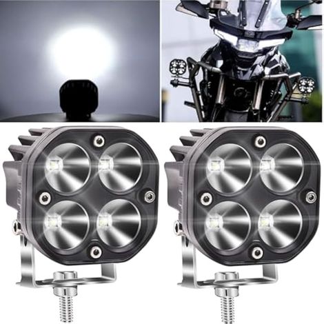 Biqing Phare de Travail LED 12V,40W Moto Feux Additionnels LED Spot Flood Feux Antibrouillard 24V 4800Lm LEDs Phares Avant Off Road Phares Supplémentaires pour Voiture Camion Tracteur SUV Bateau 2Pcs (1/5)