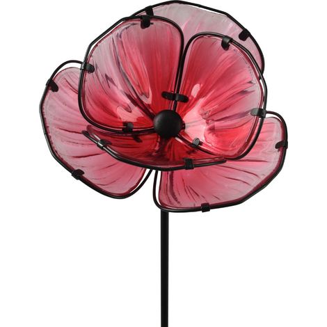 Kaemingk Gartenstecker Blume Glas rosa 91 cm Gartenstecker