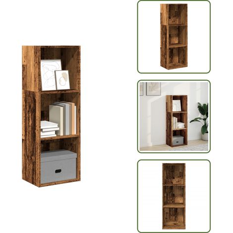 Bücherregal Altholz-Optik 40x30x114 cm Holzwerkstoff - Bücherregal - Bücherregale - Bücherständer - Bücherschrank (1/5)