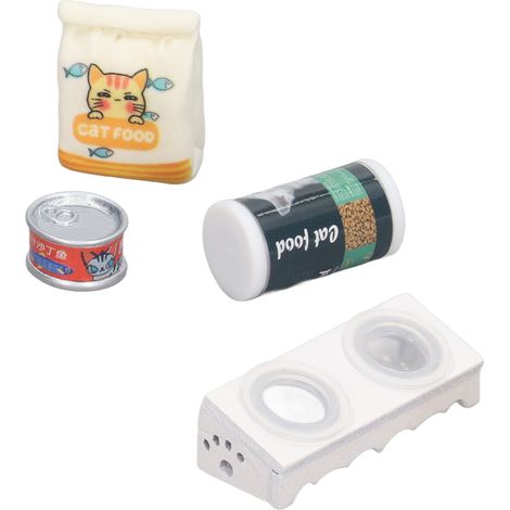 Gamelle miniature pour chat, réaliste et sans substances toxiques, échelle 1/12, pour maison de poupée, jardin ou cuisine. (1/5)