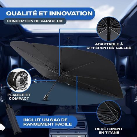 Pare Soleil Voiture Pare Brise Avant. Parapluie Soleil SUV et Camion Pare-soleils pour Pare-Brise Avant Auto résistant aux UV avec revêtement en Titane ( 140 x 80 cm)