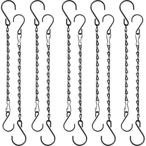 10 Pcs Chaîne de Panier Suspendu, 25cm,Chaîne De Suspension, Chaîne de Pot Fleur avec Crochet Clip, Chaîne Suspendue pour Jardinières, Mangeoires, Ornements, Lanternes (1/5)