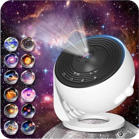 Projecteur Ciel Etoile,Projecteur Ciel éToilé Galaxie Pour Enfants Et Adultes Projecteur Galaxie Avec Disques PlanéTaires 13 En 1,Veilleuse Led Pour Enfant Avec Minuterie (1/5)