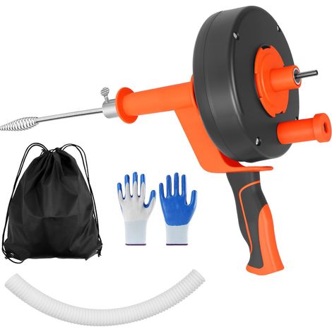 Furet Déboucheur Canalisation 10 m, Spirale de Nettoyage Flexible pour Tuyaux, Compatible Perceuse, avec Gants (1/5)