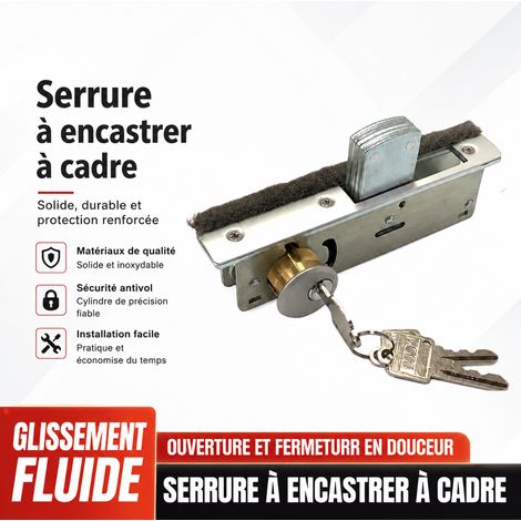 Serrure antivol double face pour porte en verre avec cadre, cylindre en laiton, encastrée, à clé, 6 g, 6 × 2 × 3 cm, 600 g – Livraison gratuite (1/5)