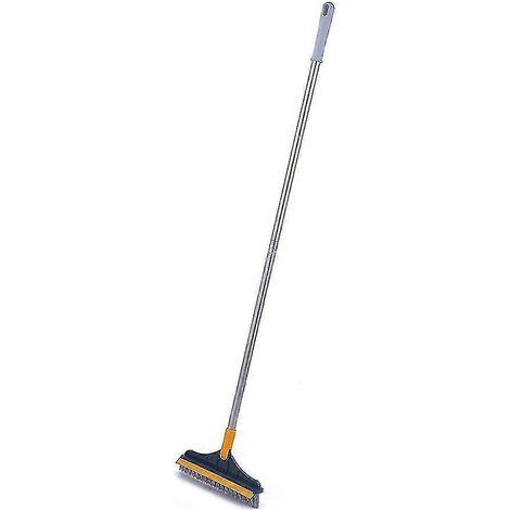 Kit de nettoyage de sols AURA 2 en 1 avec brosse rotative à 120° pour salle de bain - jaune (1/5)