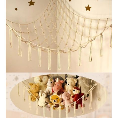 Filiyano – Organisateur mignon pour peluches – 【CA】Hamac ou filet de rangement d'angle pour peluches - Grand hamac pour peluches, décoration de (1/4)