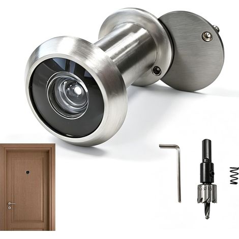 Kit judas de porte en Alliage de zinc avec foret de 16 mm, lentille optique haute résolution 200°, adapté aux portes d’entrée de 35 à 5.3 mm avec diamètre de perçage de 16 mm, pour maison, bureau, hô (1/5)