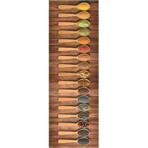 Tapis de cuisine lavable avec motif cuillère, 45 x 150 cm (1/5)