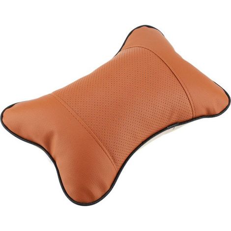 Coussin Appui-tete - Cuir Artificiel - Remplissage Soie - Pour Voiture Bureau Maison - 25 x 16 x 7 cm - 1 Piece (1/5)