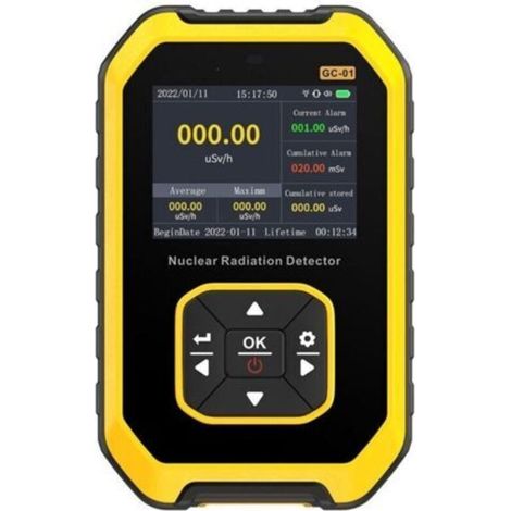 Pair Compteur Geiger portable LCD Détection rayons X, γ et β Alarme sonore, optique et vibratoire Batterie lithium rechargeable 1200mAh